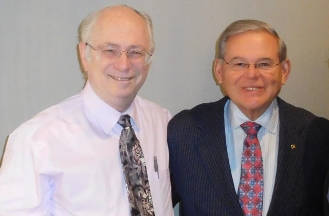 Head of NORPAC Dr. Ben Chouake with Senator Bob Menendez (D/New Jersey). Photo courtesy of NORPAC. 