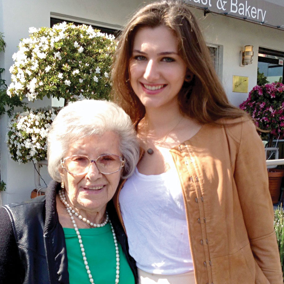 Marissa Lepor, a 3G@LAMOTH board member, and her grandmother, survivor Sarah Jacobs, in 2015. Photo courtesy of Marissa Lepor