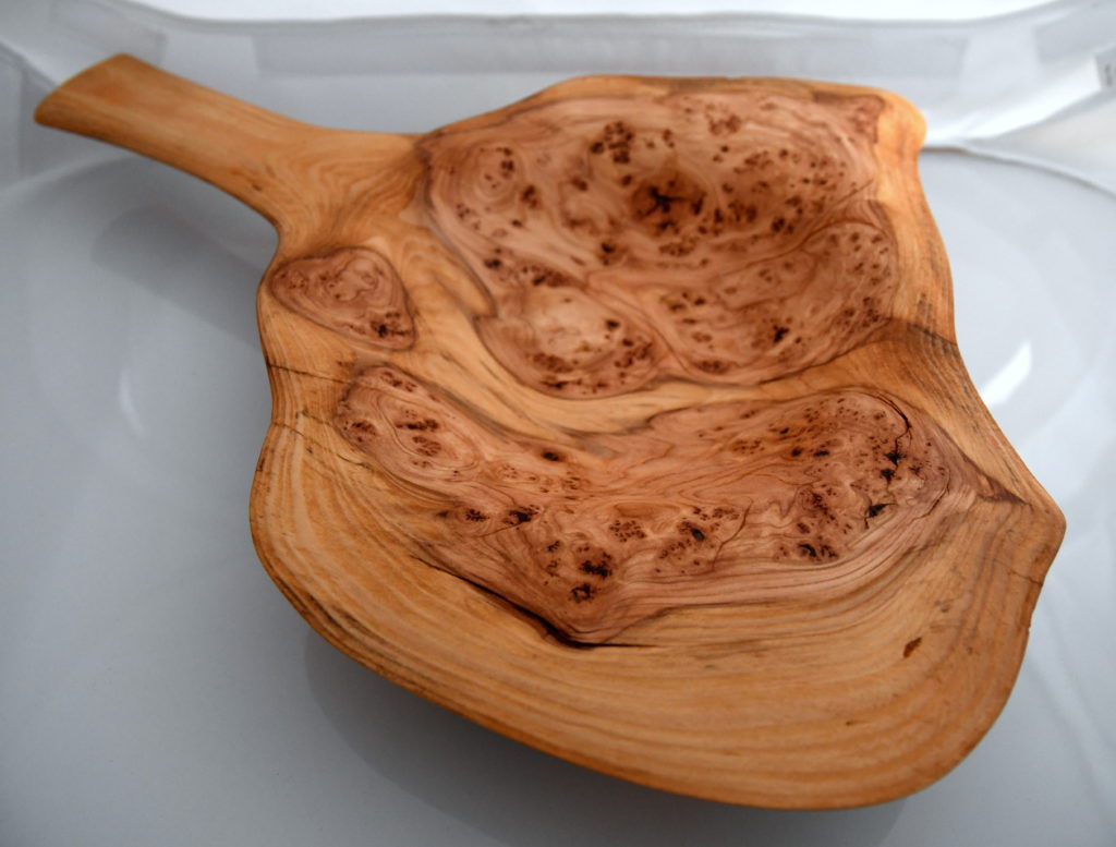 Bowl handcrafted from a Fir burl by Woody Hoffman
