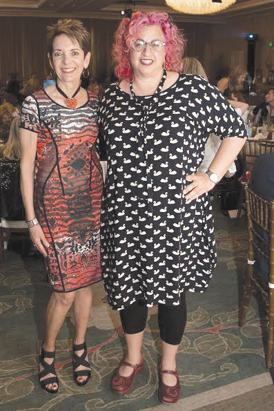 DeeDee Sussman (left), a volunteer with the Friends of Sheba Medical Center, and Jenji Kohan, creator of “Weeds” and “Orange Is the New Black,” attend the Women of Achievement Luncheon. Photo by Kyle Espeleta Photography 
