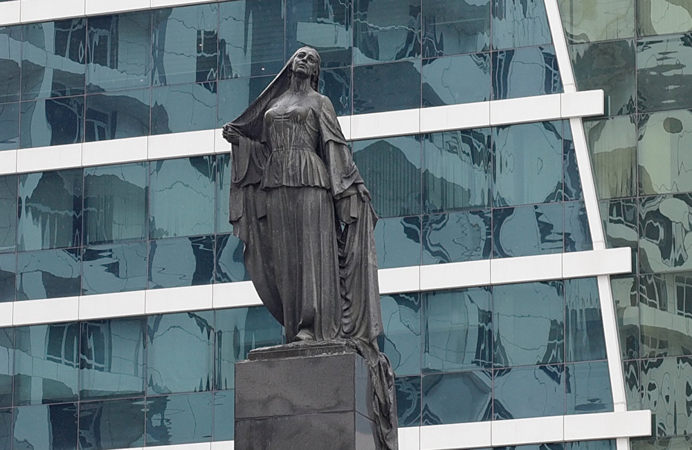 Statue of a Liberated Woman in Baku, Azerbaijan, depicting a woman who decides to remove her veil.